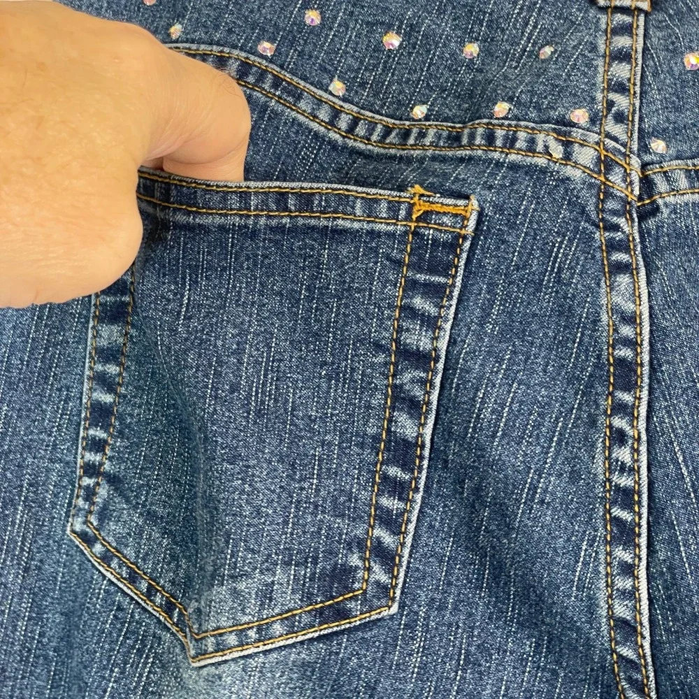 Vintage 90s Y2K Isabel Bootcut Jeans Womens 6 Rhinestone High Rise Medium Wash